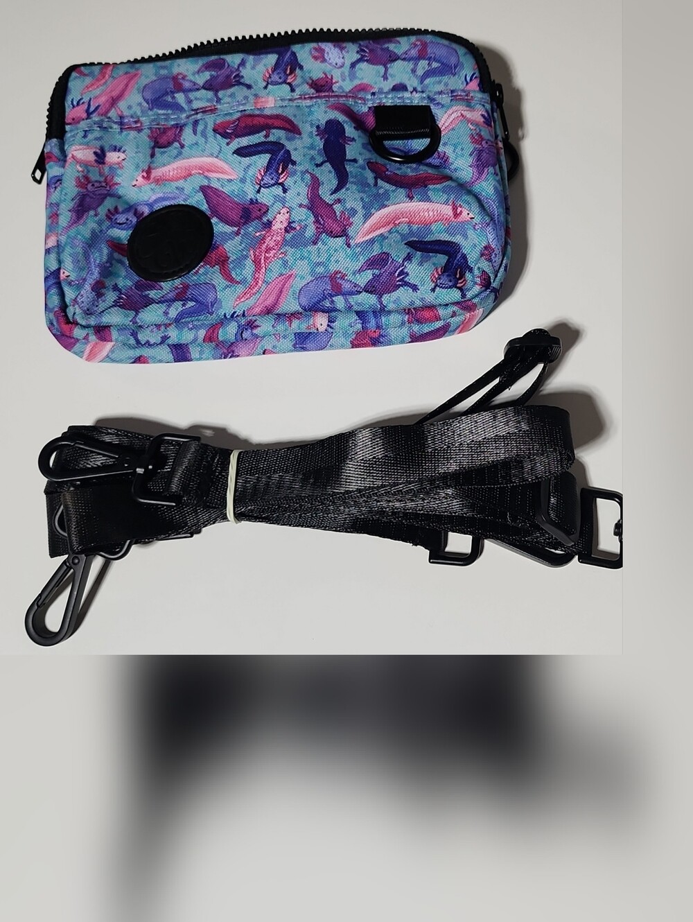 Axoloto Print Phone Crossbody with Adjustable Black Strap